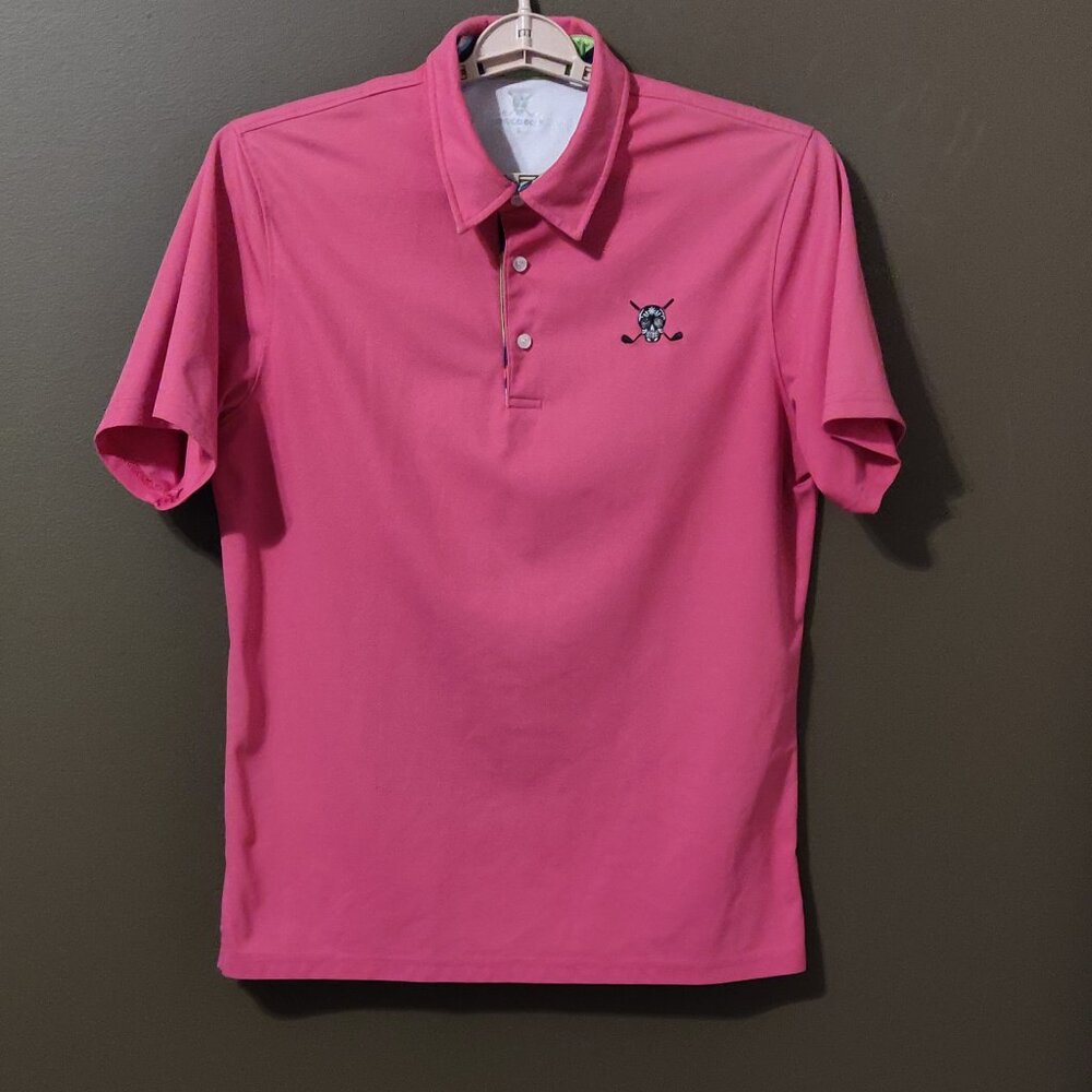 Chuco Golf Polo In Pink With Embroidered Logo SIZE LARGE - Picture 2 of 6